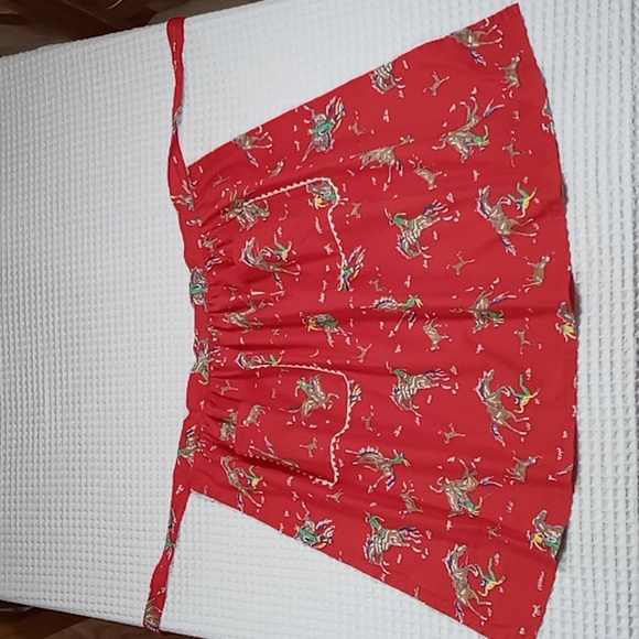 Vintage 50's Red Bronco Bustin' Western Theme Women's Half Apron MCM - Picture 5 of 14